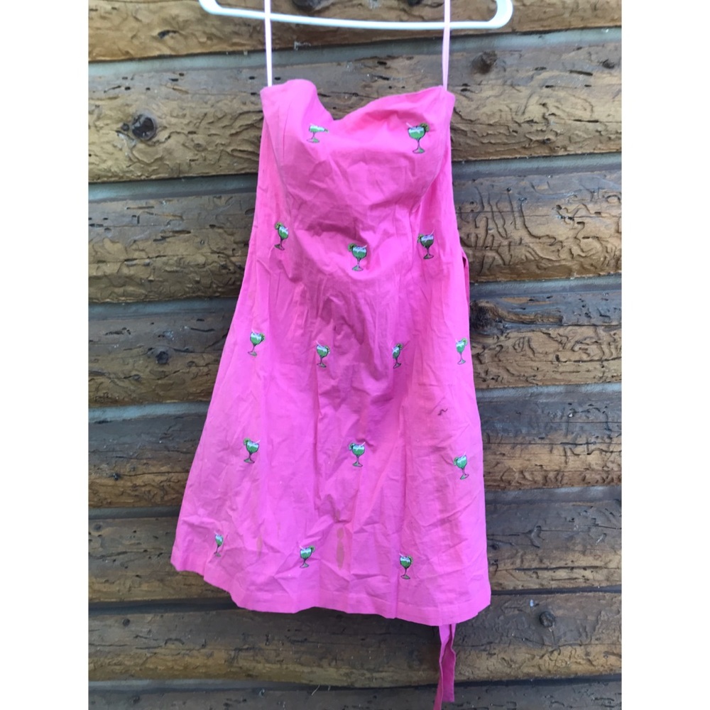 Margarita Pink strapless cocktail dress